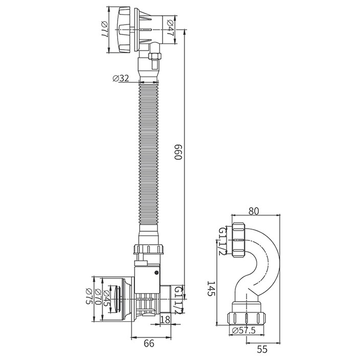 Сифон автомат для ванны FRAP F68-2