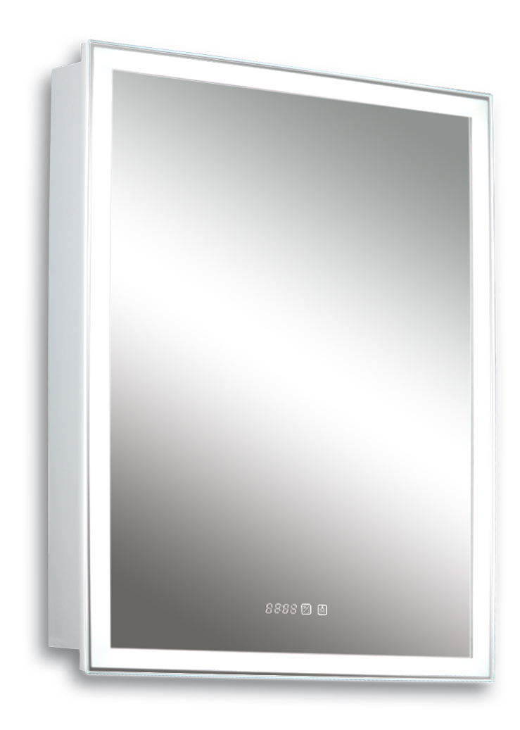 Зеркало-шкаф AZARIO Киото 60 (600х800) c подсветкой и диммером + часы () LED-00002358