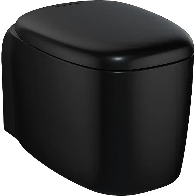 Унитаз подвесной безободковый без сиденья черный матовый Plural Rim-Ex 7830B483-0075