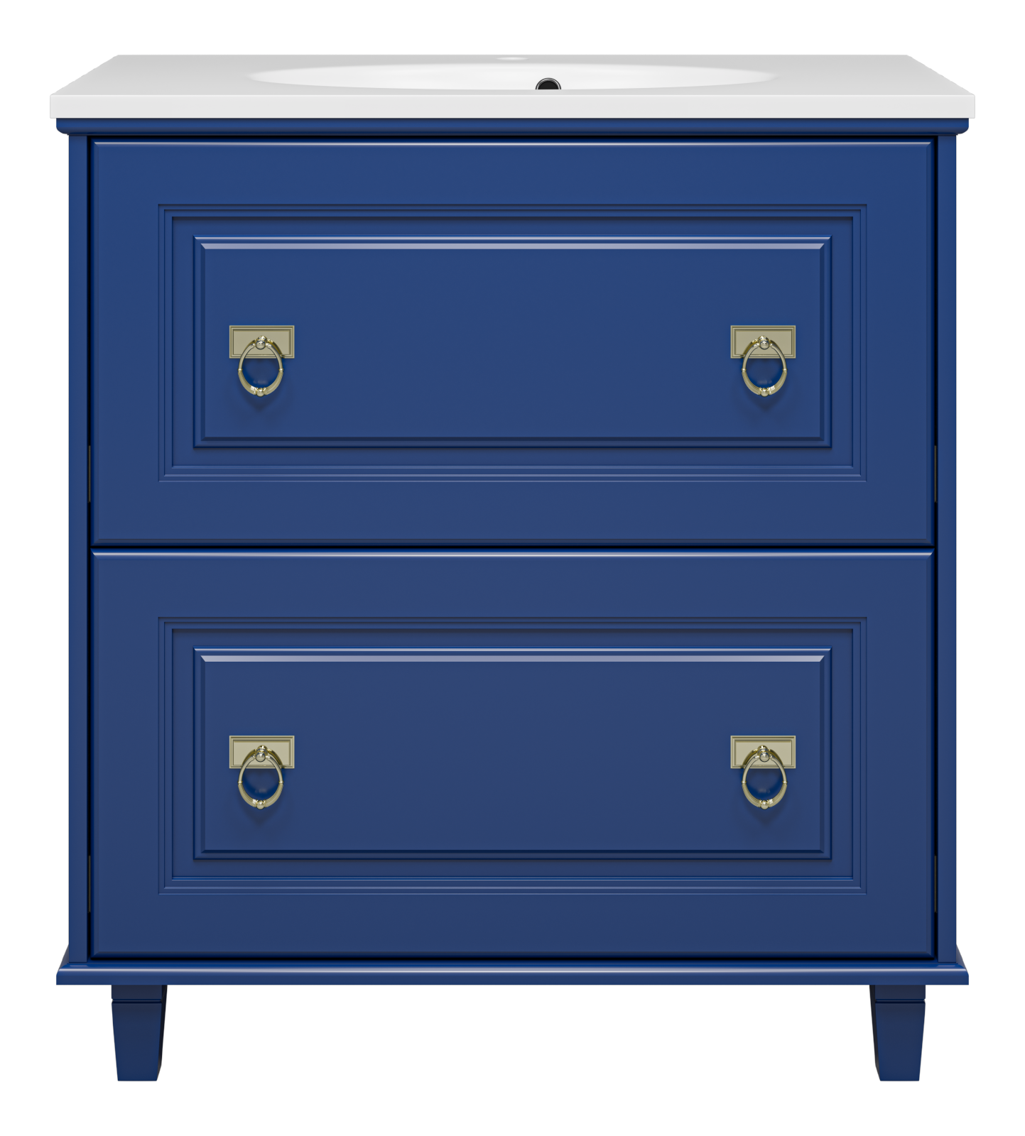 Версаль - 80 Тумба с 2 ящ. синяя матовая + раковина