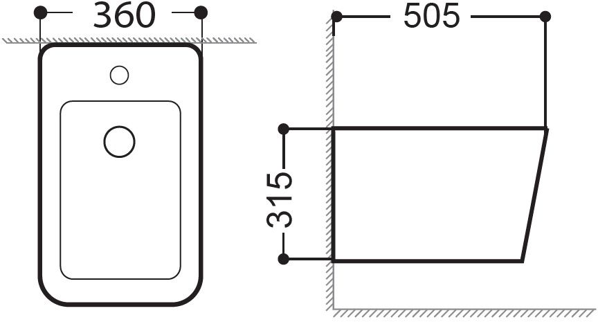 Биде подвесное Aquanet LX-1067 Tavr 2.0 B2