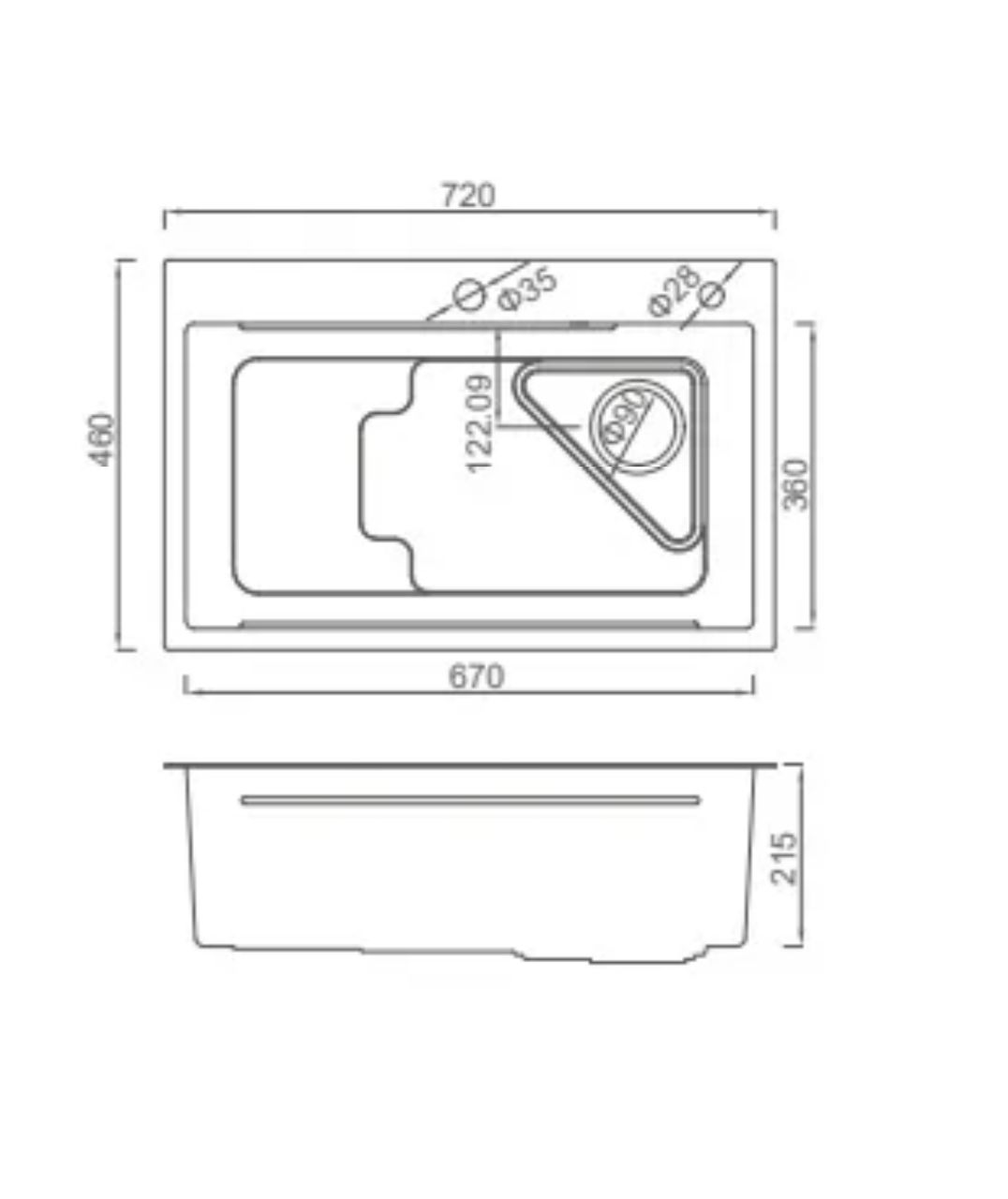 Кухонная мойка с коландером сатин золото 780x520x260mm GAPPO GS7246-3