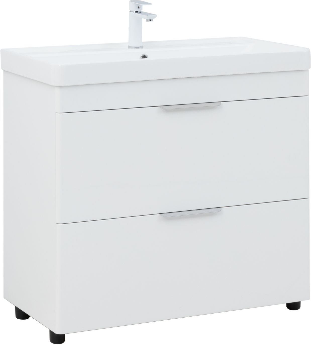 Тумба под раковину Aquanet Ирис New 90 напольная, белый глянец