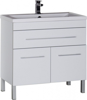 Тумба под раковину Aquanet Верона 90 белый (напольная 1 ящик 2 дверцы)