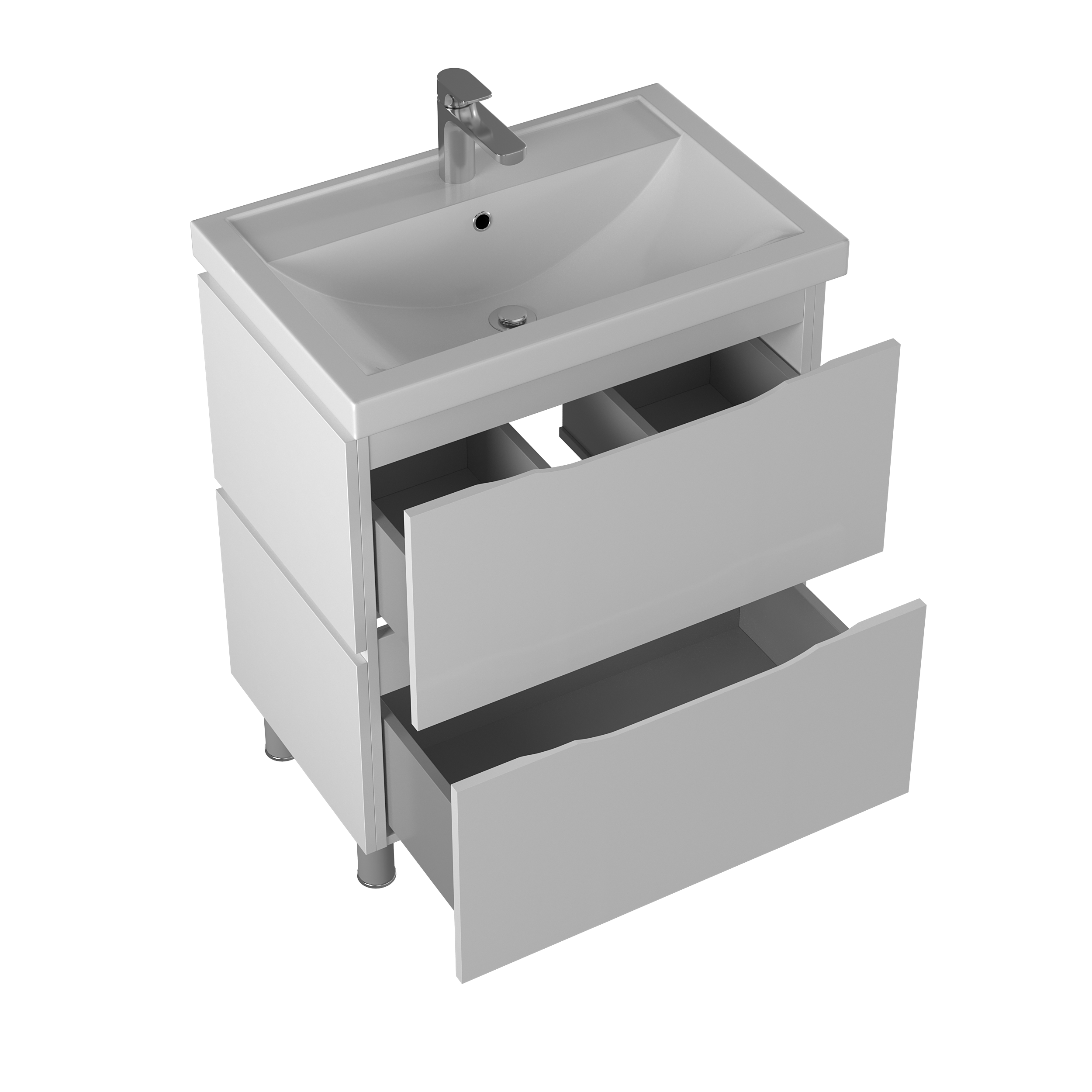 Тумба под раковину Briz Милана 80 см, белый глянец