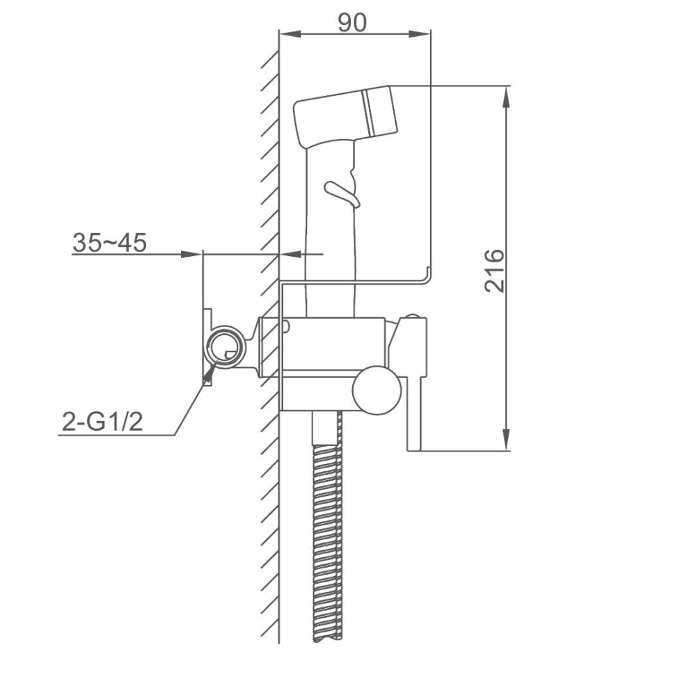 Гигиенический душ с бумагодержателем и полочкой/графит FRAP F2075-19
