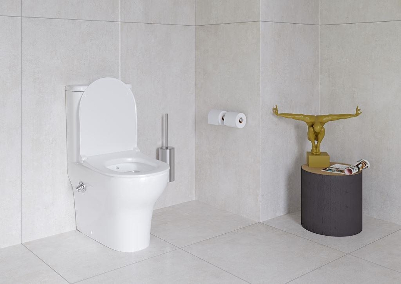 Унитаз пристенный  Zentrum 60 см + тонкое сиденье микролифт с функцией биде и встроенным см