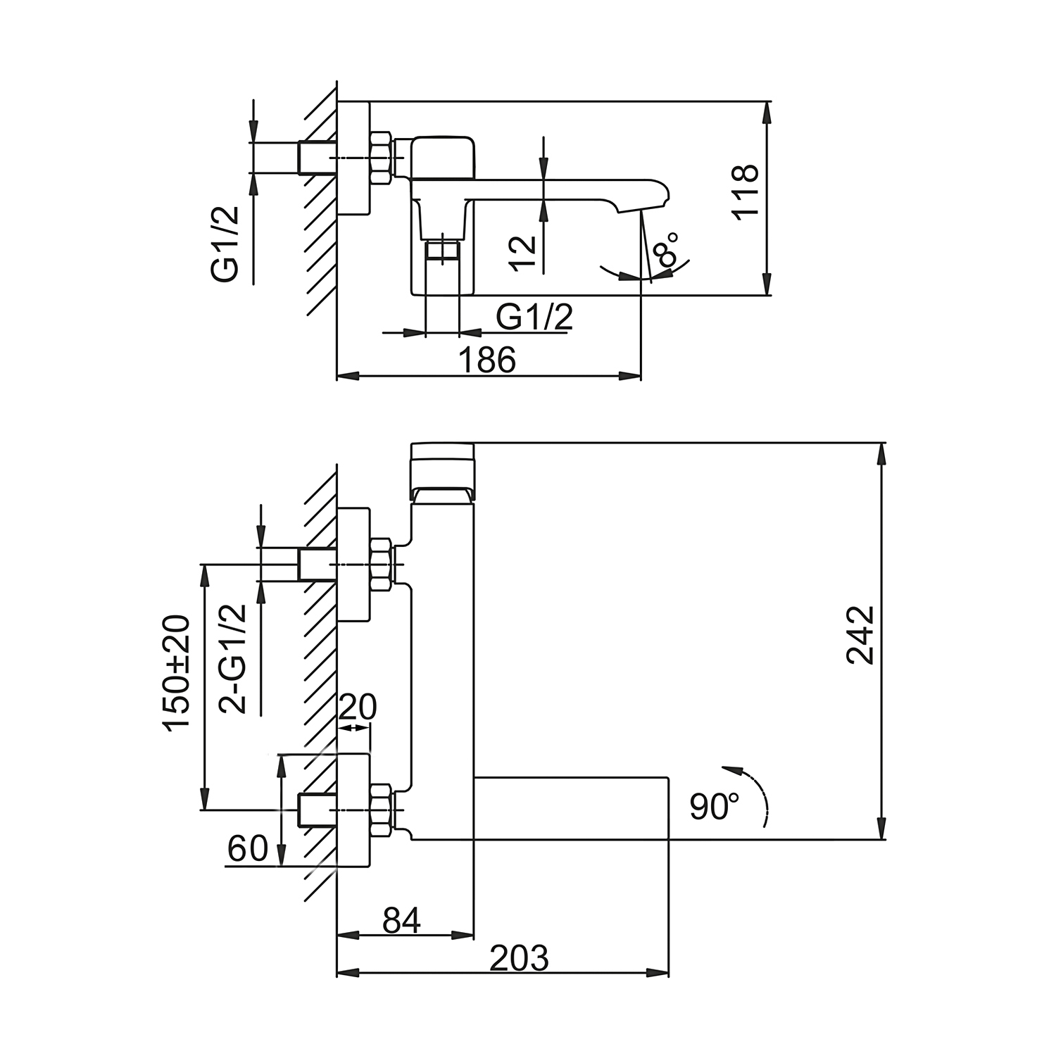 Смеситель для ванны оружейная сталь FRAP F3284-9 