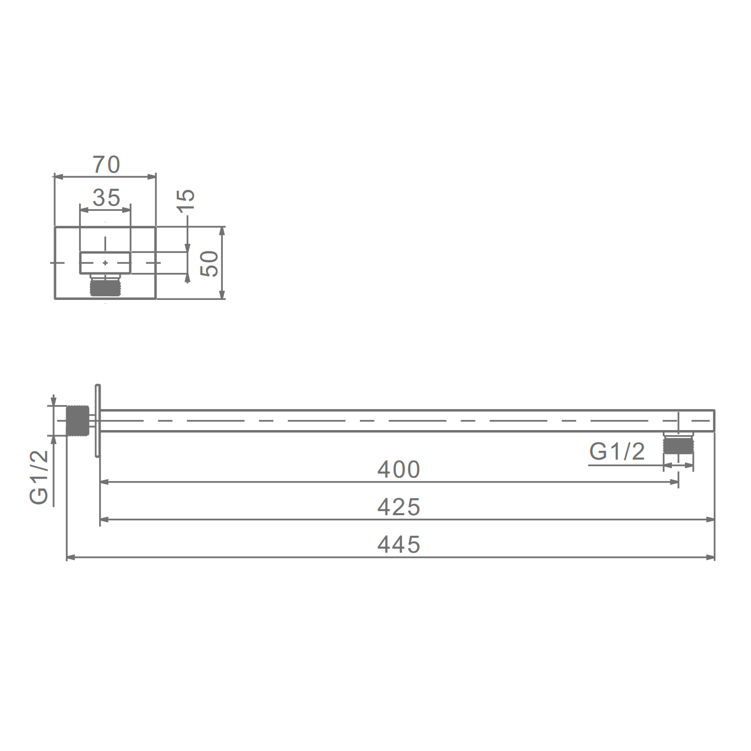 Держатель для лейки  Raglo R470.30 верхнего душа настенный нержавеющая сталь, хром