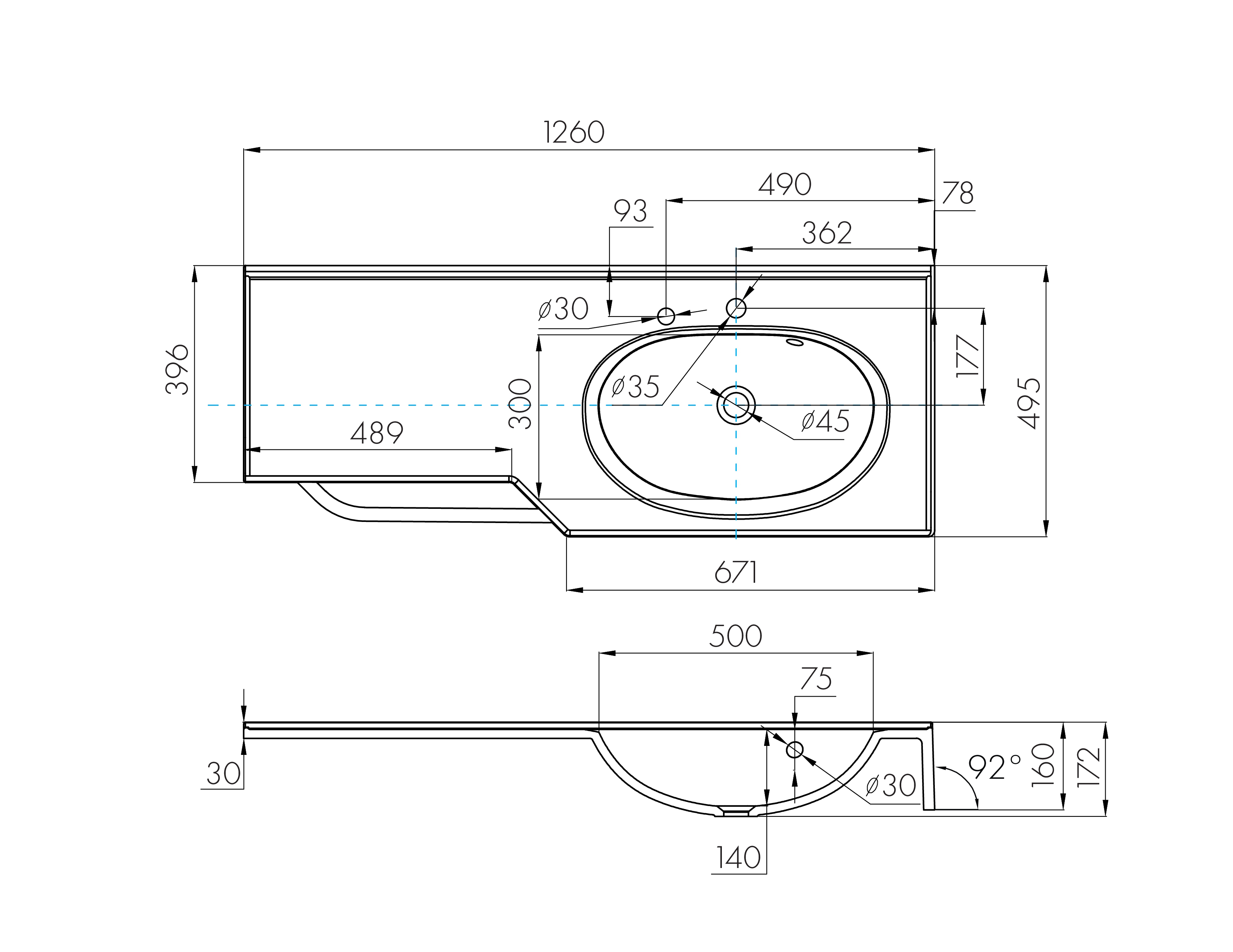 Раковина AQUATON Отель 2/127 правая белая с навесами 1A70123WOT01R в магазинах СантехГид