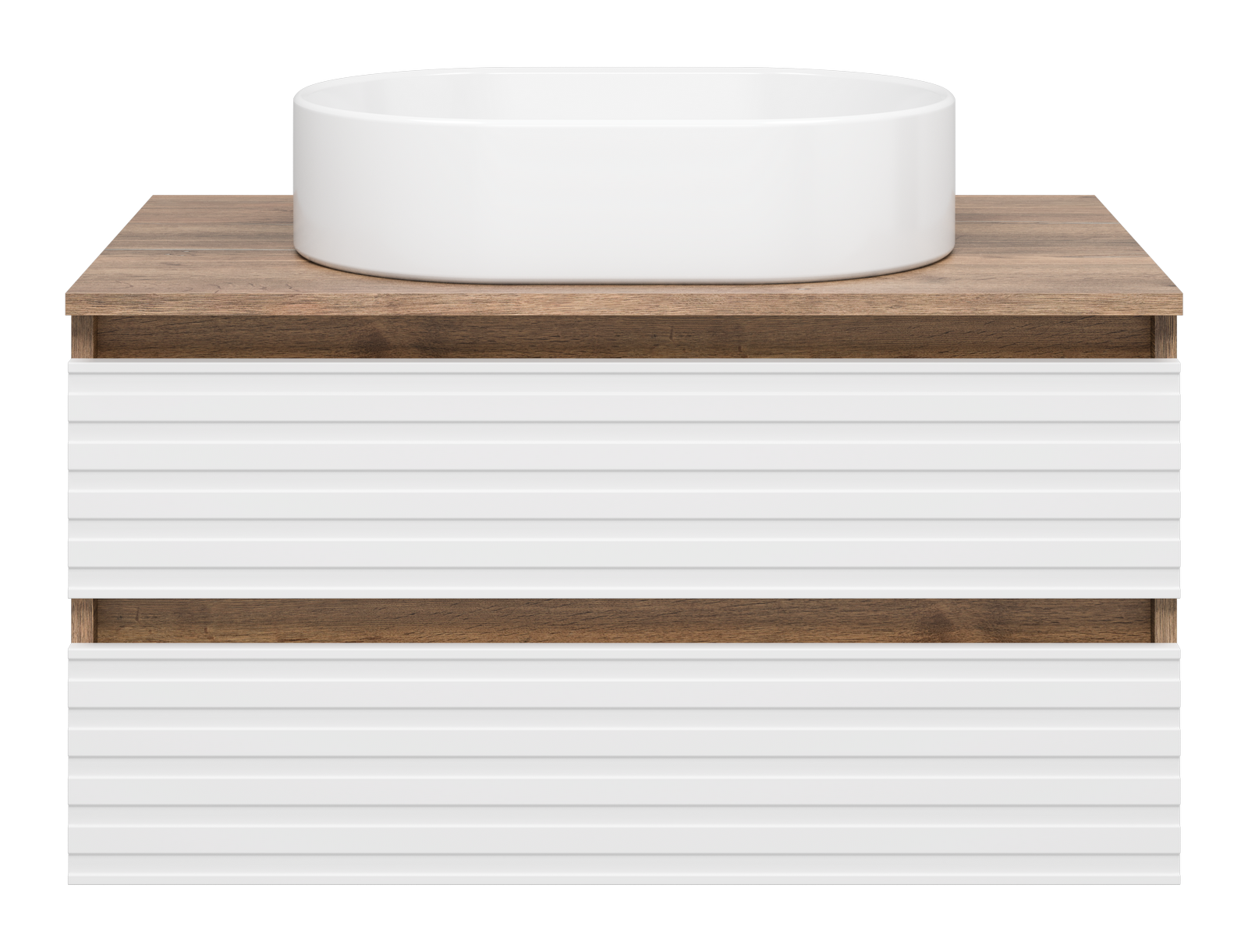 DAKOTA - 80 Тумба подвесная 2 ящ. (ДСП (Дуб Гал/ Белый) + раковина