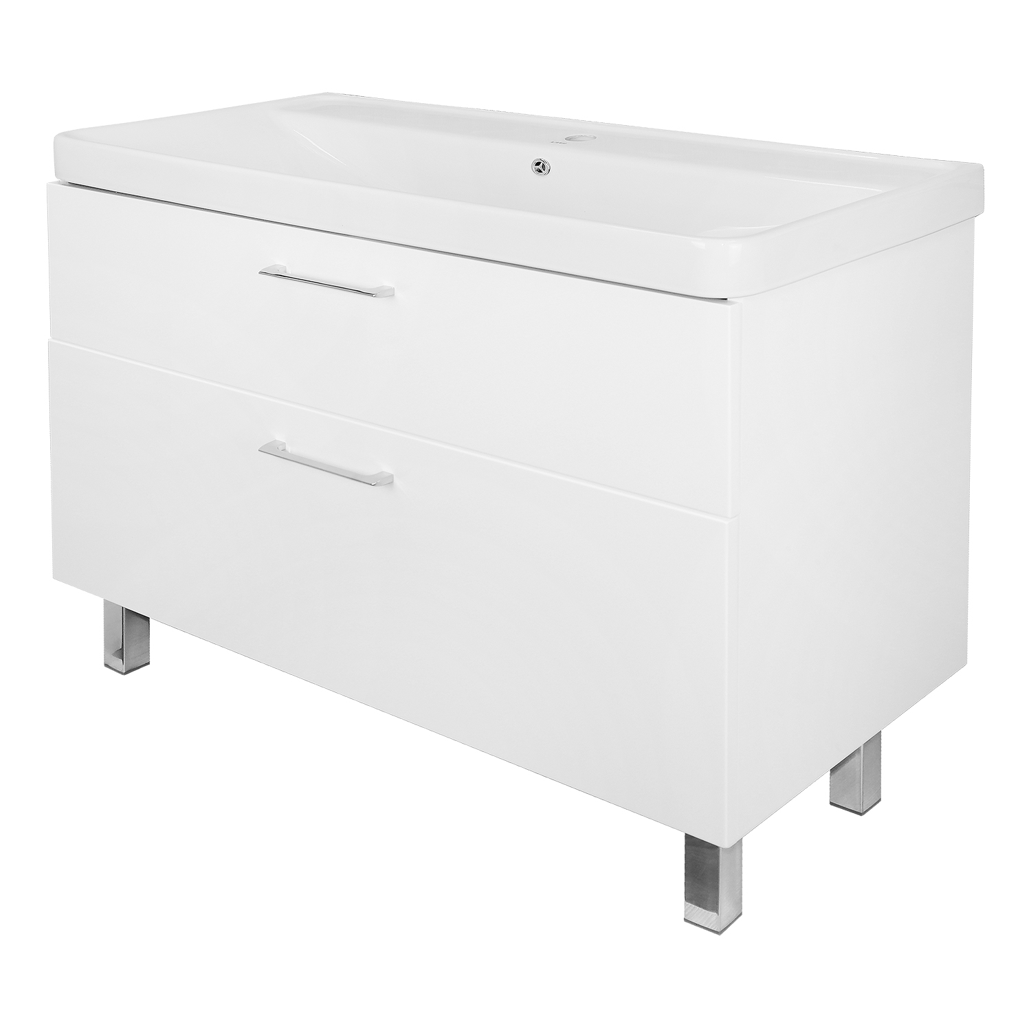 Комплект Тумба Azario Ника 100 Н 1000х475х860 напольная, с раковиной Monte 100, белый () CS00089955