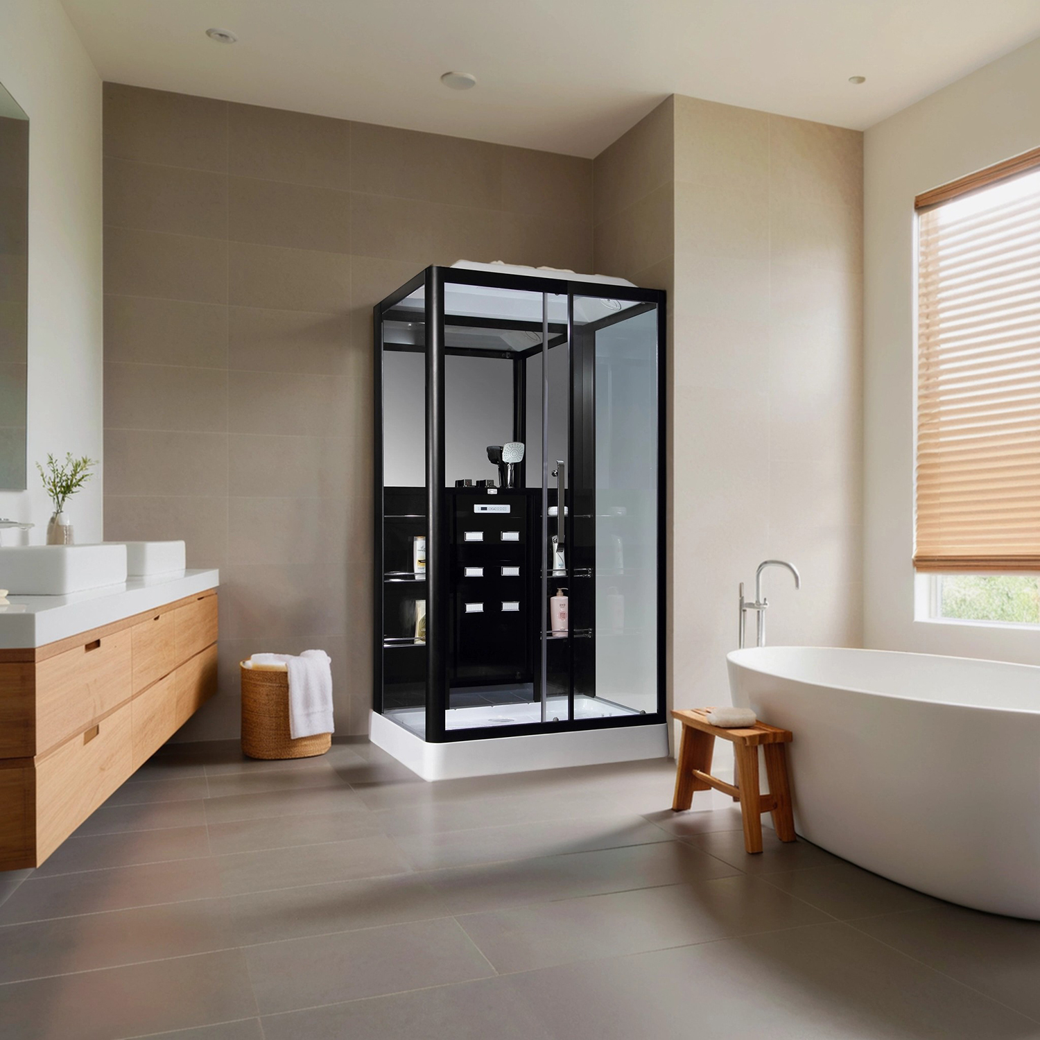 Душевая кабина Loranto CS 129 3A R 90*150*235 правосторонняя, прозрачное стекло 6 мм., профиль черный () 00054496