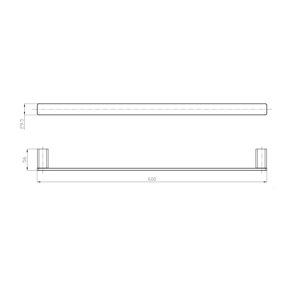 полотенцедержатель Raglo R301.01.09 одинарный  60 см,графит