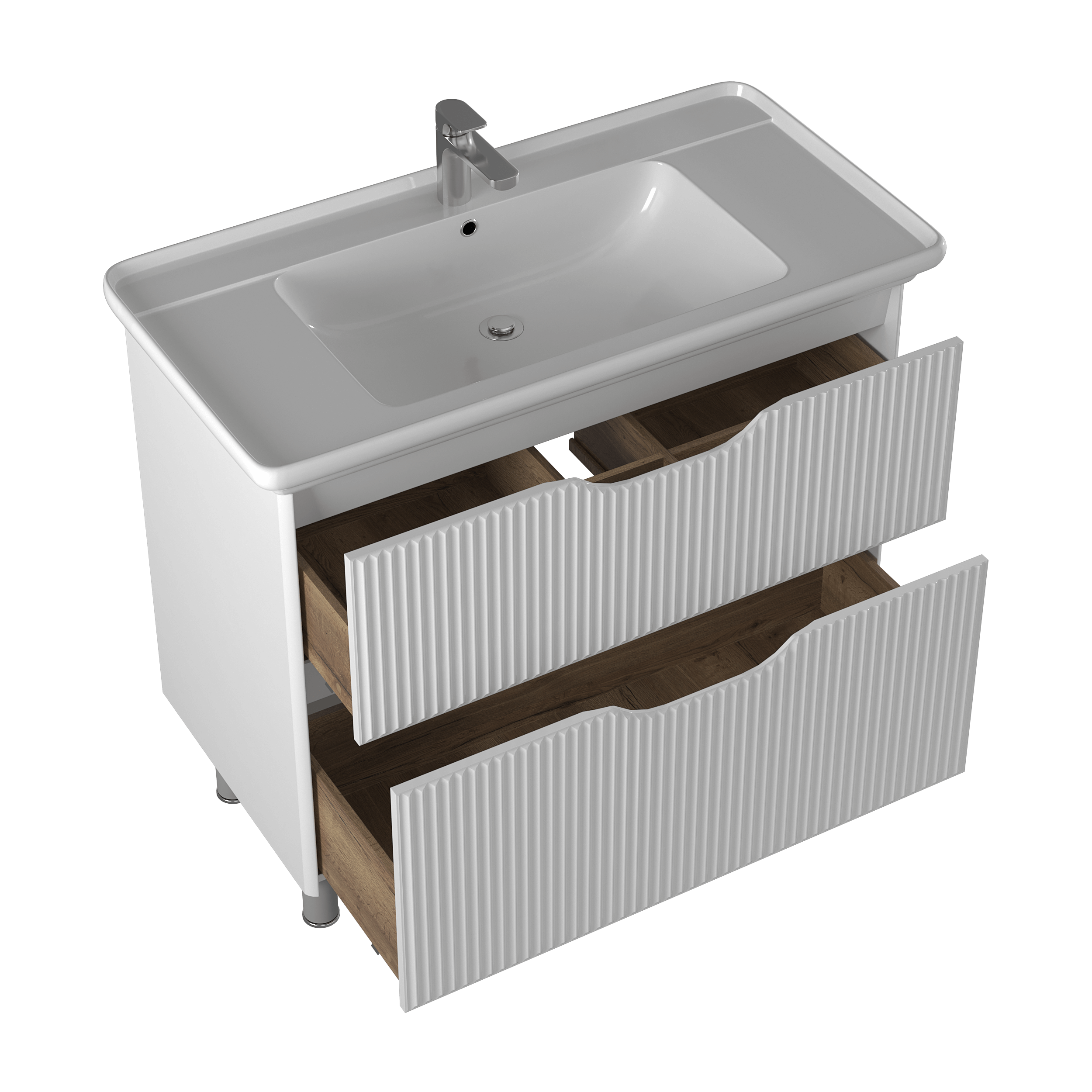 Тумба под раковину Briz Монблан 105 см, белый глянец