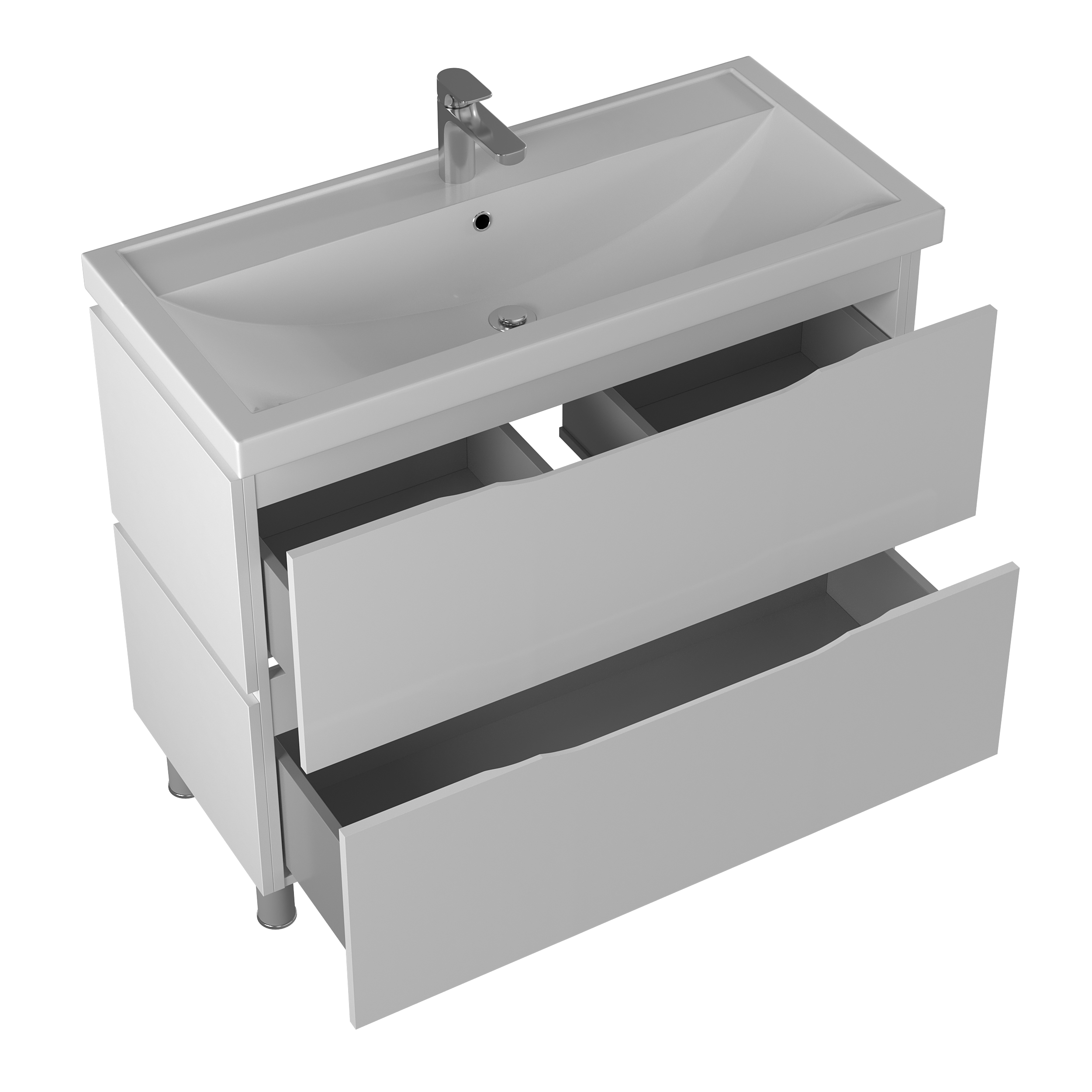 Тумба под раковину Briz Милана 100 см, белый глянец