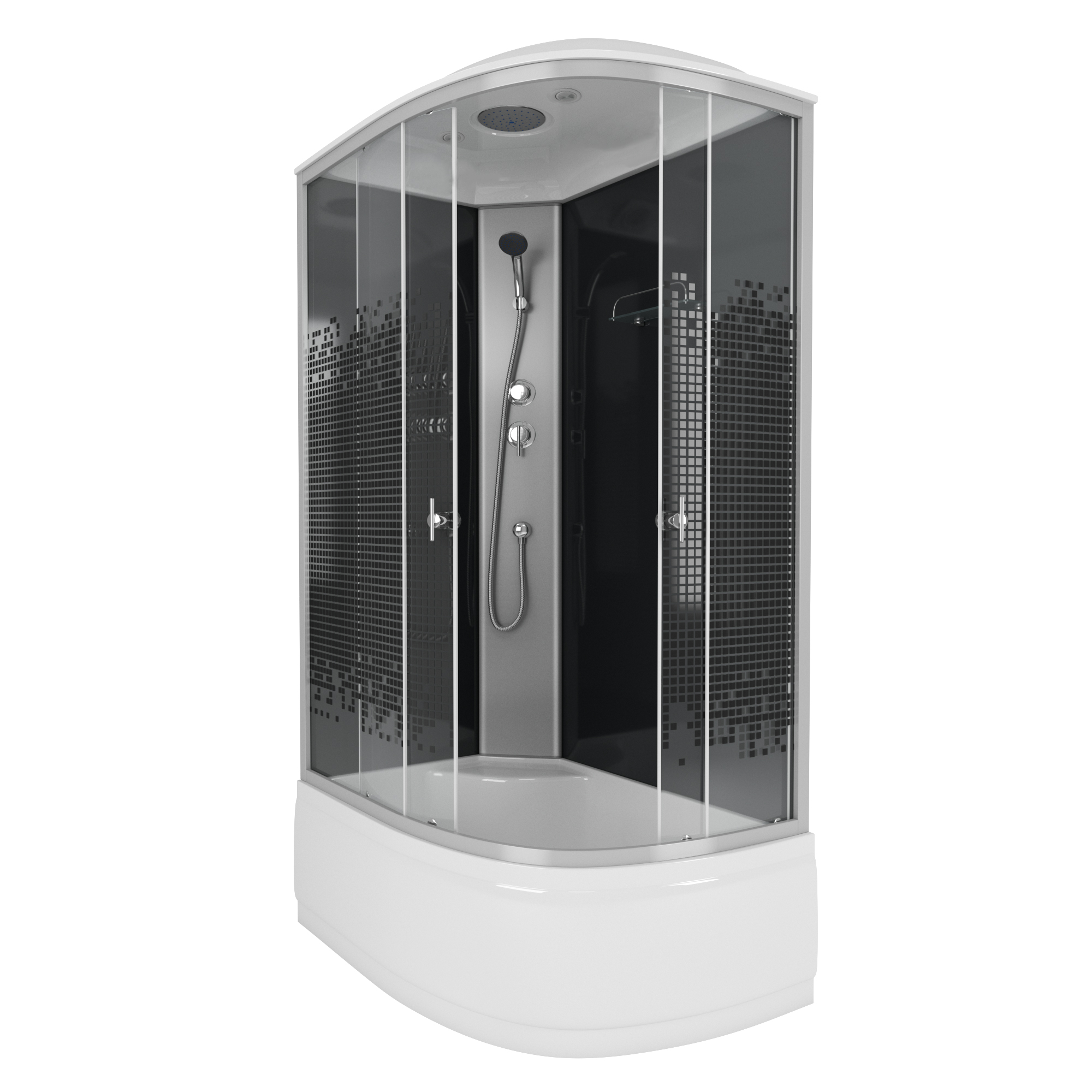 Душевая кабина Niagara Eco NG-7510-14L BLACK (120х80х215) высокий поддон(40см),стекло мозаика,4 места