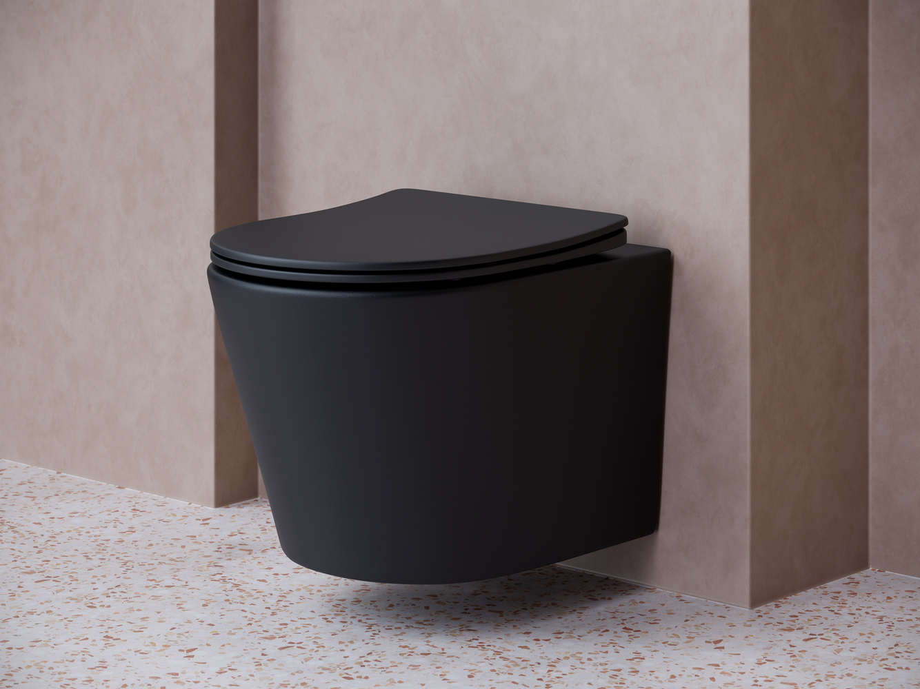 Подвесной унитаз Balearica Rimless (цвет Черный Матовый)