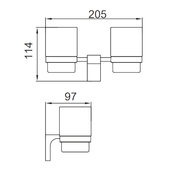 Держатель + 2 Стакана хром FRAP F30608
