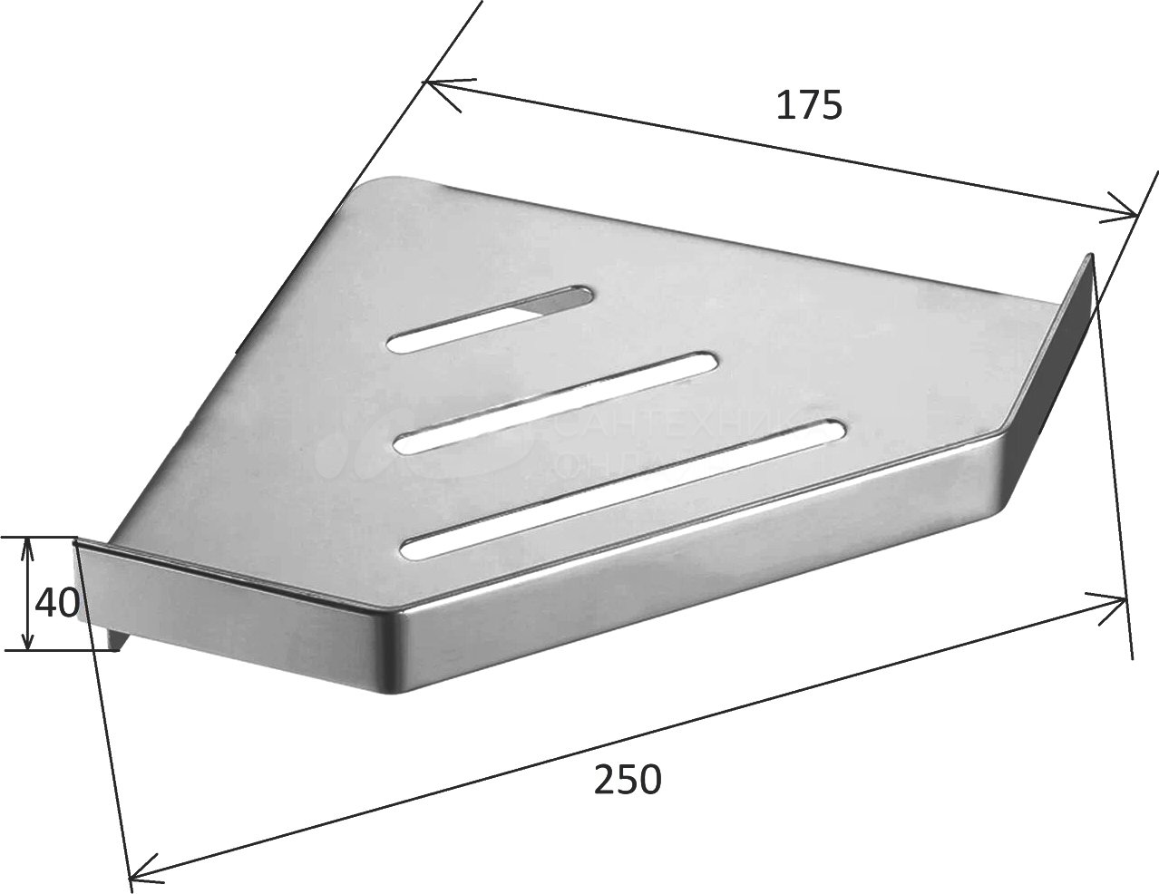 Угловая полка NEW VENTURO Shine Gun Metall