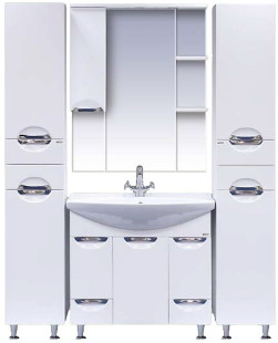 Тумба Орхидея - 85 с 2 ящ. + рак-на белая