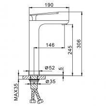 Смеситель для раковины высокий черный FRAP F1052-57 
