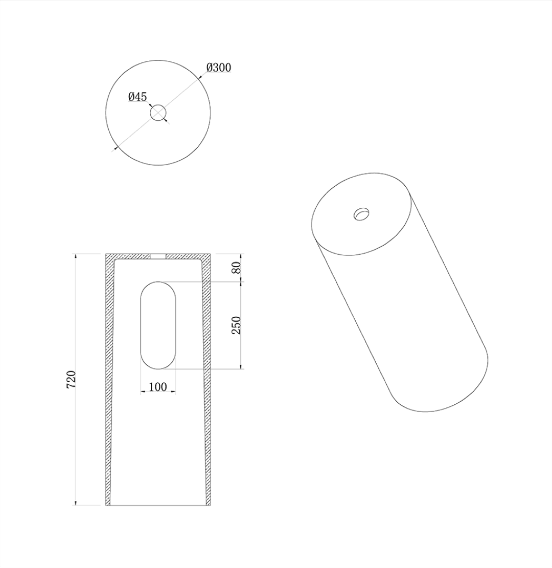 Пьедестал для раковины SOLE Corian 300*720 Red Wood в магазинах СантехГид