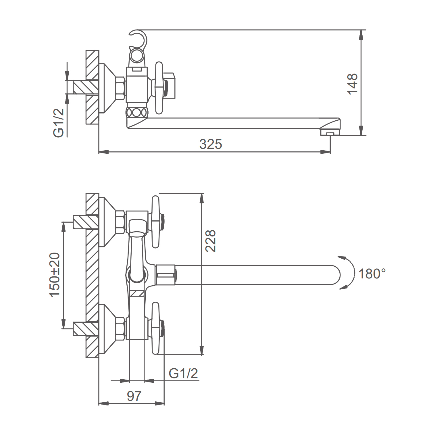 Смеситель Splenka для ванны и душа S80.22
