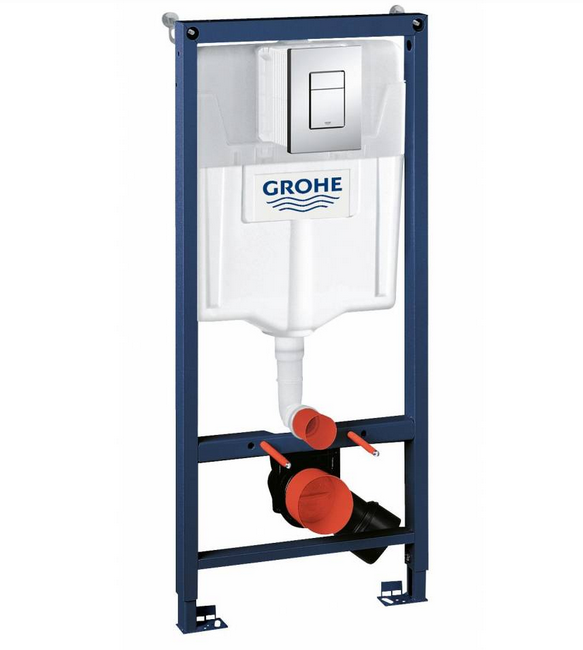 Инсталляция Grohe Rapid SL с подвесным унитазом Aquatek ЛИБЕРТИ с микролифтом, панель смыва