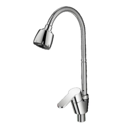 Смеситель Prohanss P64.47 для кухни высокий гибкий излив, хром