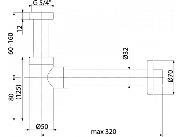 Сифон черный (БЕЗ КЛИК-КЛАКА) в магазинах СантехГид