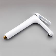 Смеситель для раковины высокий белый хром FRAP