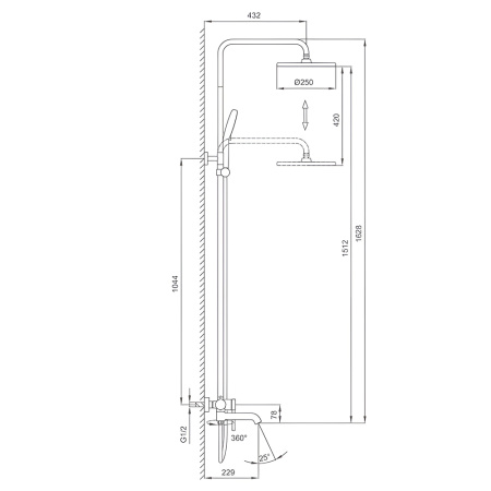 Душевая система оружейная сталь GAPPO G2406-9
