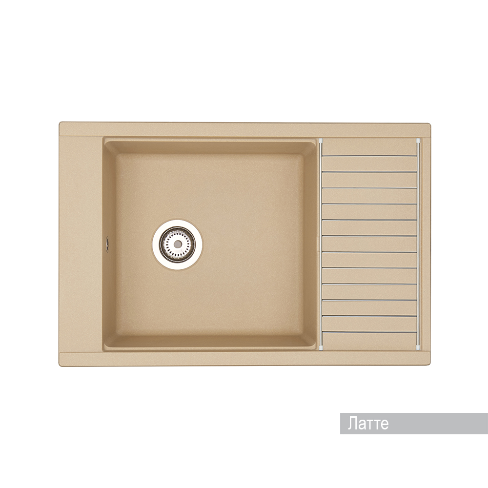 Мойка для кухни AQUATON Делия 78 прямоугольная с крылом латте 1A715132DE260