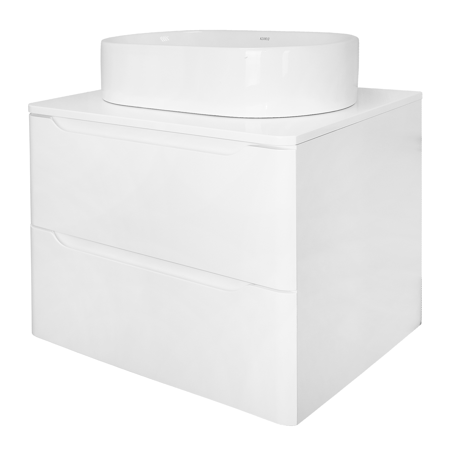Тумба Azario LOTOS 60/2 600х460х500 подвесная, без раковины, белый глянцевый () CS00084142