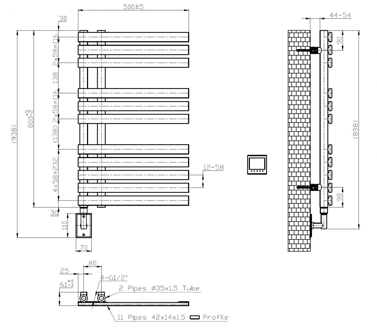 Полотенцесушитель электрический VENTURO GOLD