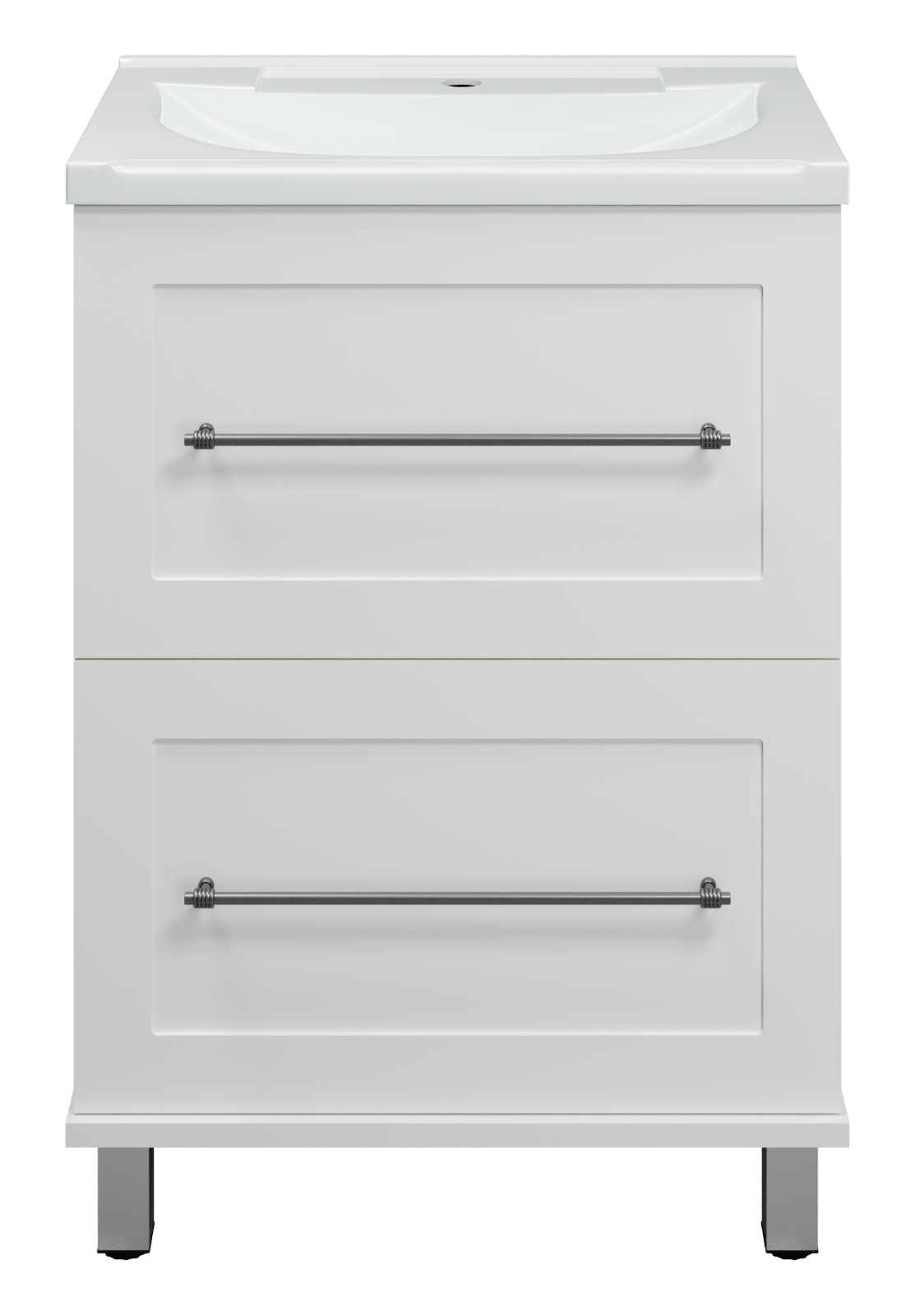 Марта - 60 Тумба напольная белая эмаль (глянец) + раковина