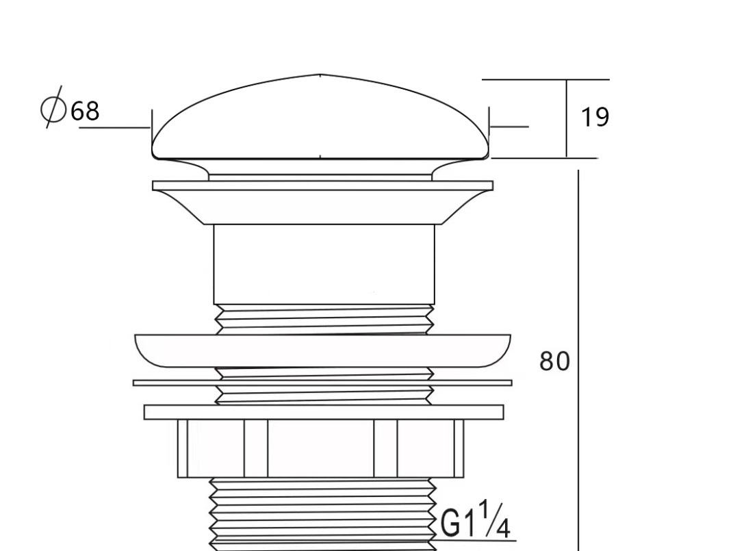 Донный клапан Aquanet черный матовый, без перелива
