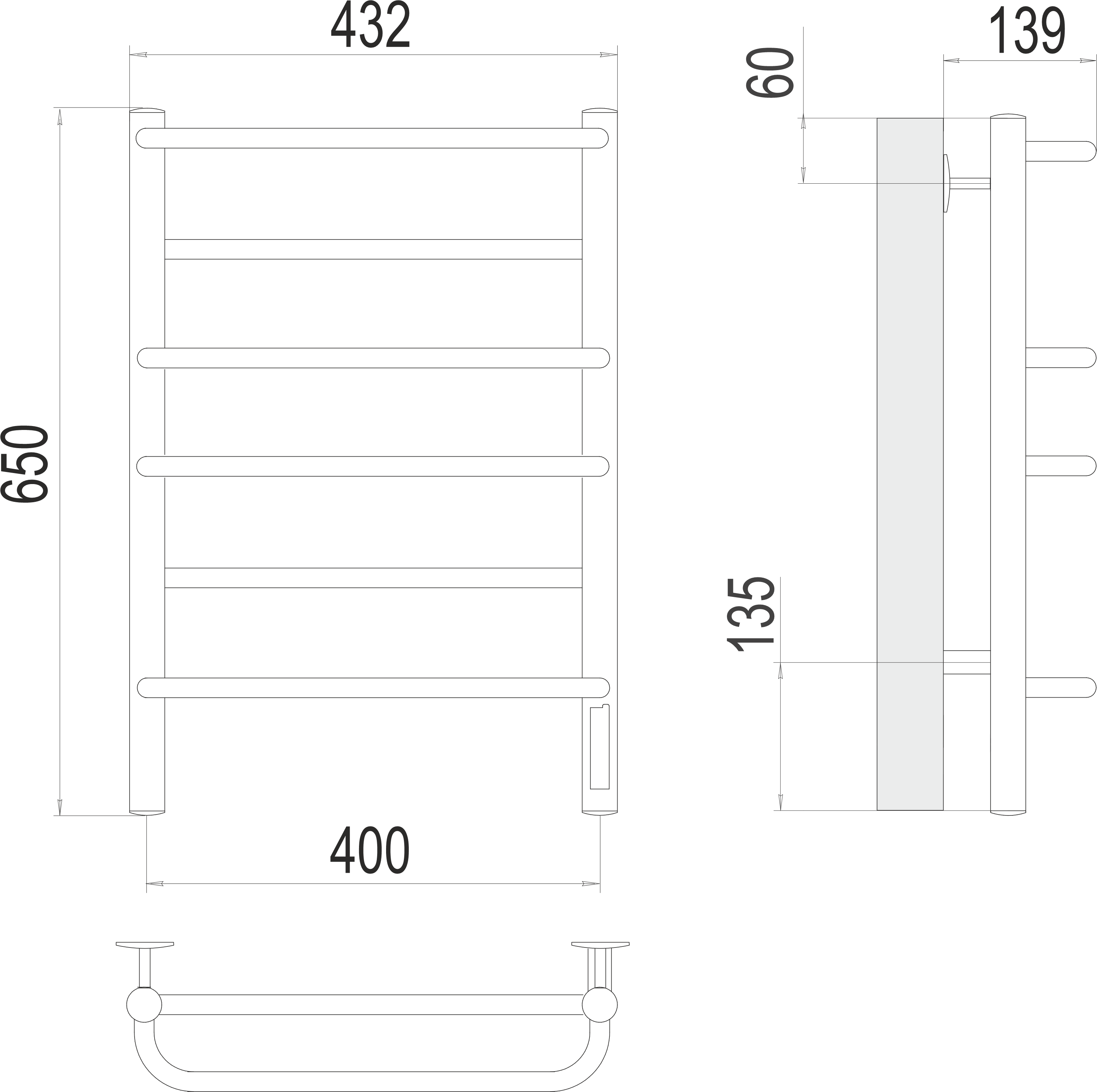 Полотенцесушитель Евромикс П6 400х650