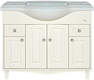 Тумба Шармель -105 с 2 ящ. светло-бежевая эмаль + раковина