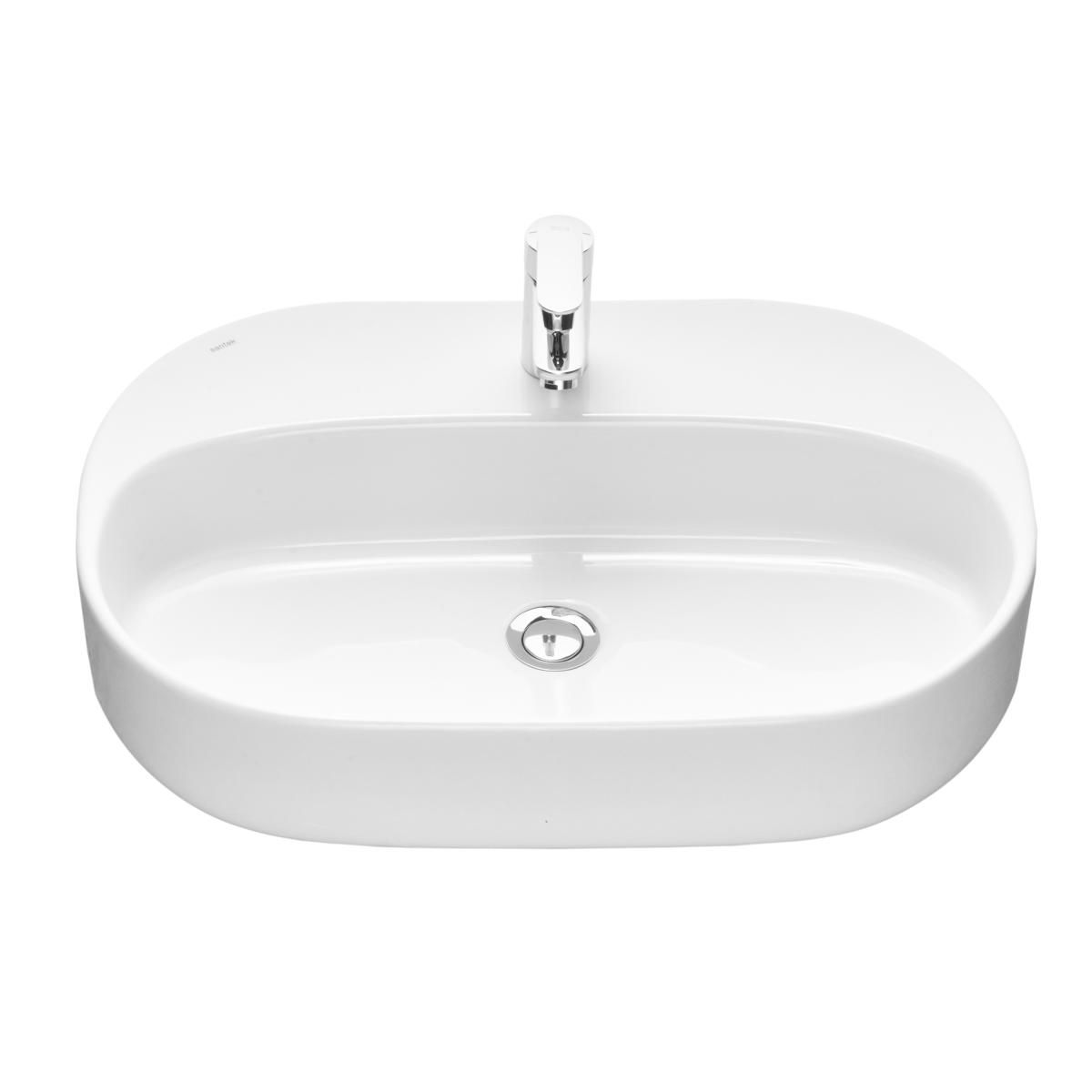 Раковина накладная AQUATON Одри 620х420х130 фарфор, белая () 1WH501710 в магазинах СантехГид