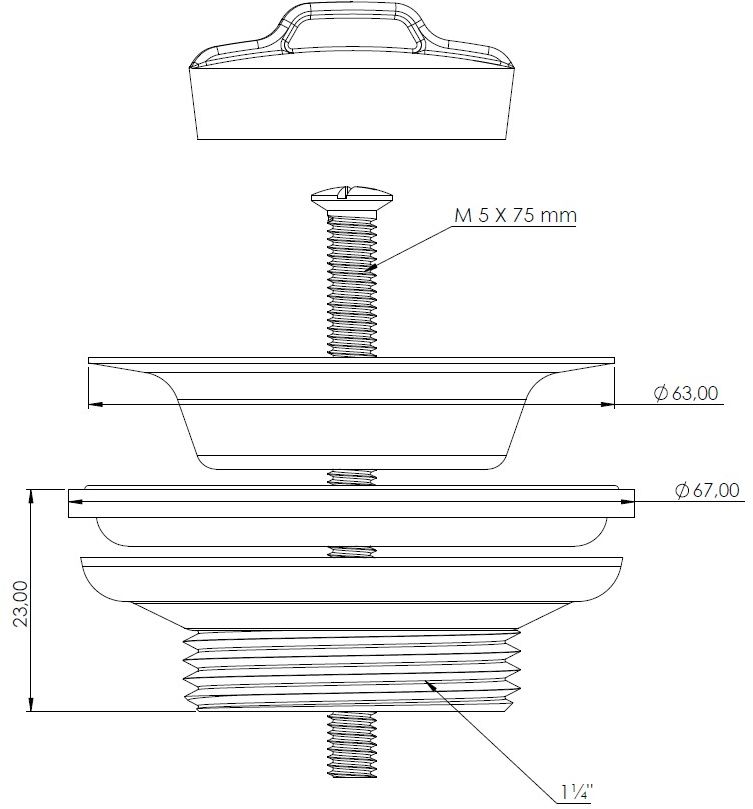 Водослив для умывальника Aquanet