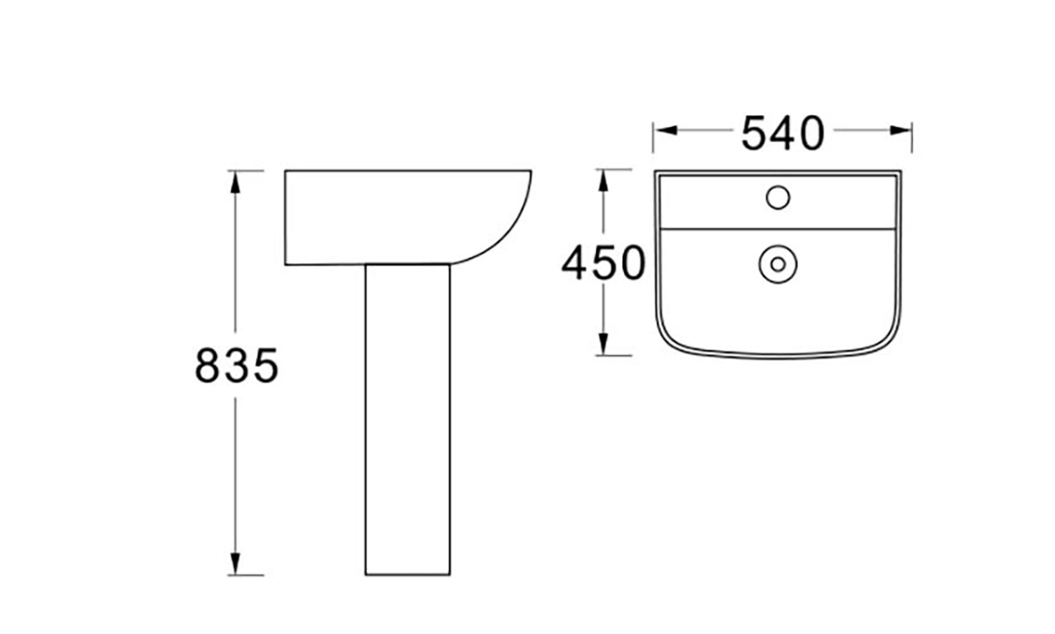 Раковина подвесная 540*450, белая AQ5430-00 в магазинах СантехГид