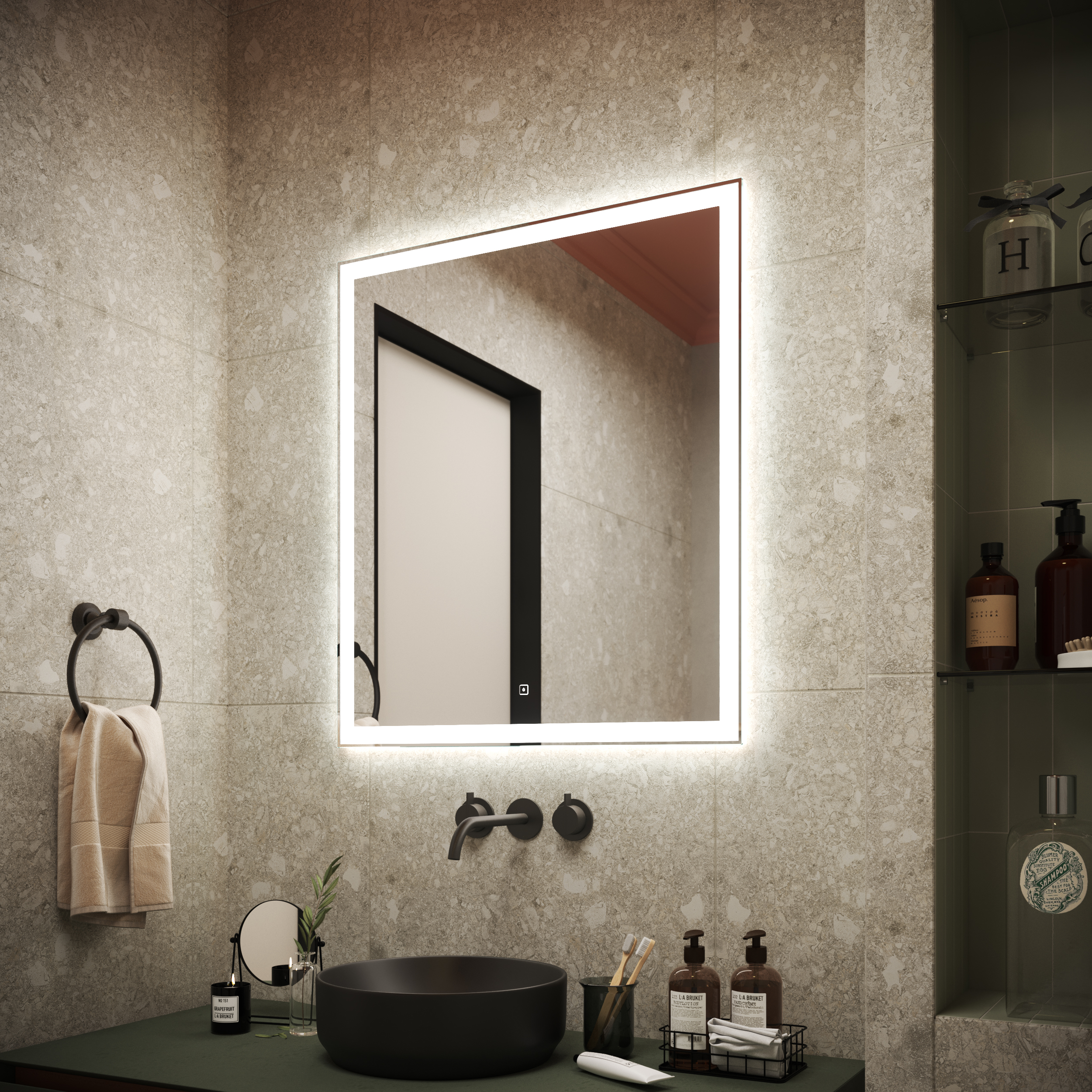 Зеркало Sancos Град / City CI700 70x80 светодиодная подсветка 