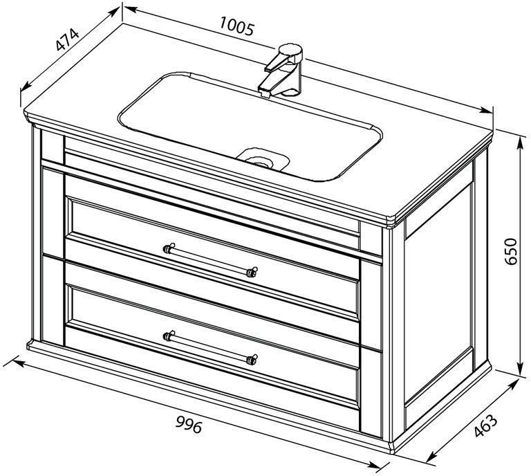 Раковина-столешница Aquanet Бостон 100 в магазинах СантехГид