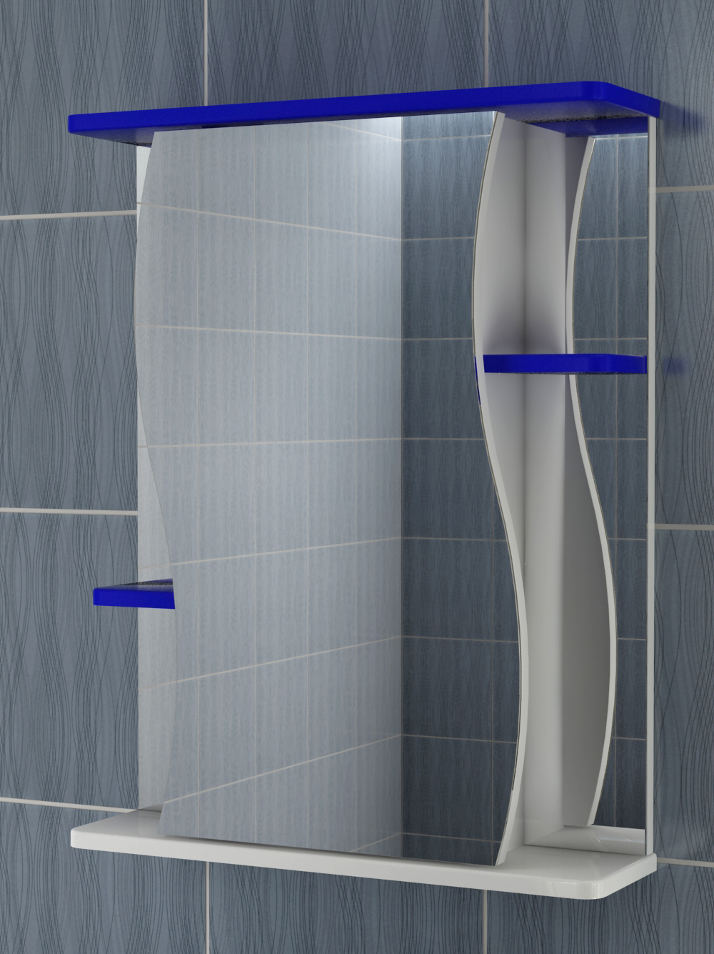 Шкаф зеркальный Alessandro 3 - 550 синий