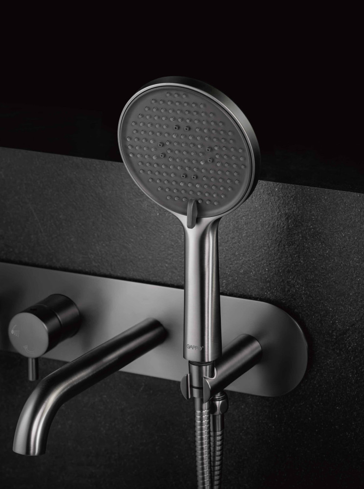 Встраиваемый смеситель для ванны и душа оружейная сталь GAPPO G3306-9