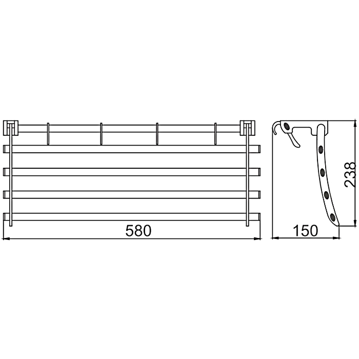 Полка с крючками поворотная FRAP F806