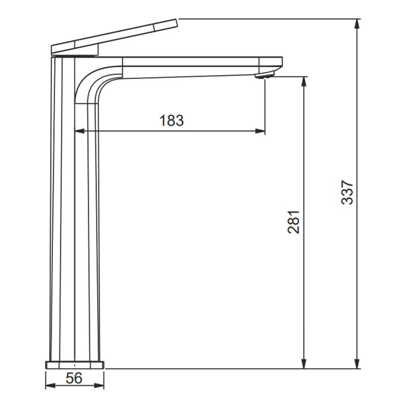  Смеситель высокий для раковины оружейнная сталь Gappo G1027-29