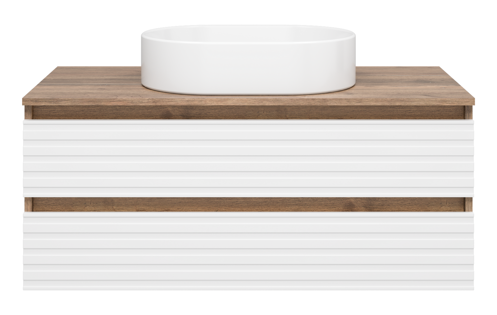 DAKOTA -100 Тумба подвесная 2 ящ. (ДСП (Дуб Гал. Белый) + раковина